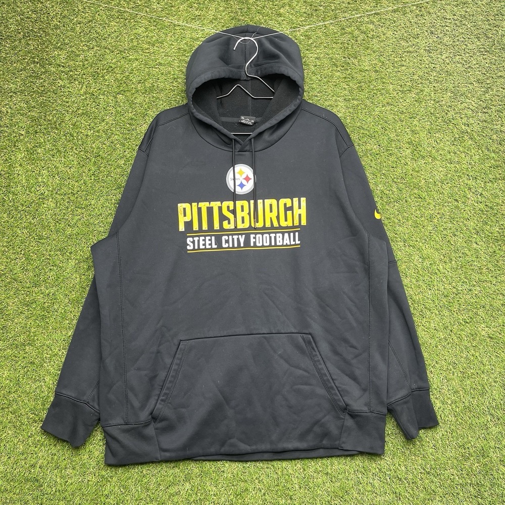 Nike Pittsburgh Steelers Hoodie Mens 2XL Black Gold Steel City Football Sports